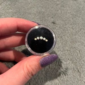 Sterling Silver White Opal Earring